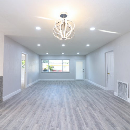 new house built interiors with new modern ceiling lamp and recessed lighting installed davie fl
